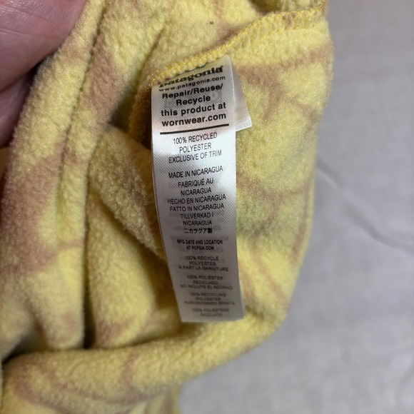 Patagonia Synchilla Pullover Womens Medium Yellow Floral Snap-T Fleece Jacket - Picture 9 of 9